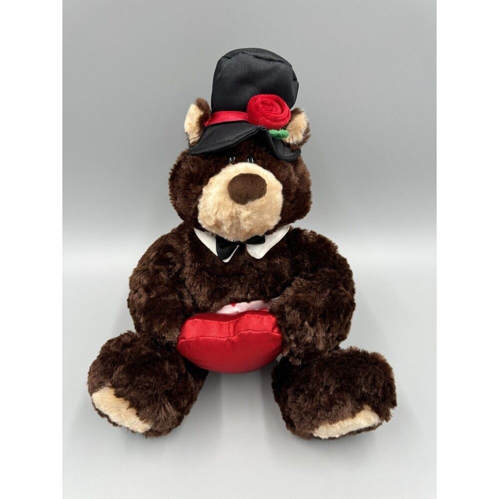 GUND Frisco 9" Romantic Bear Holding Red Heart Plush Stuffed Animal READ